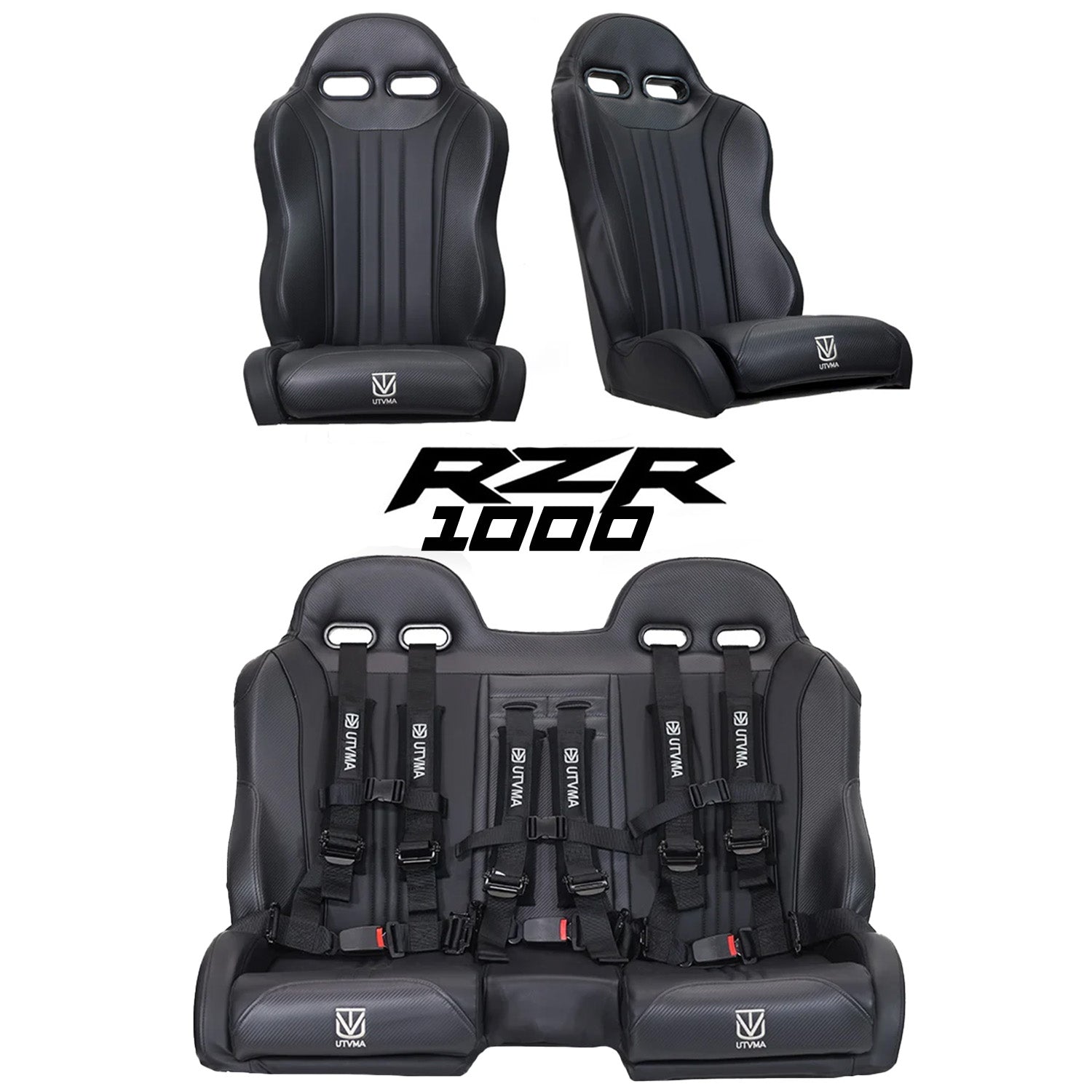 RZR 1000 Rear Bench Seat Pair of Front Bucket Seats Set