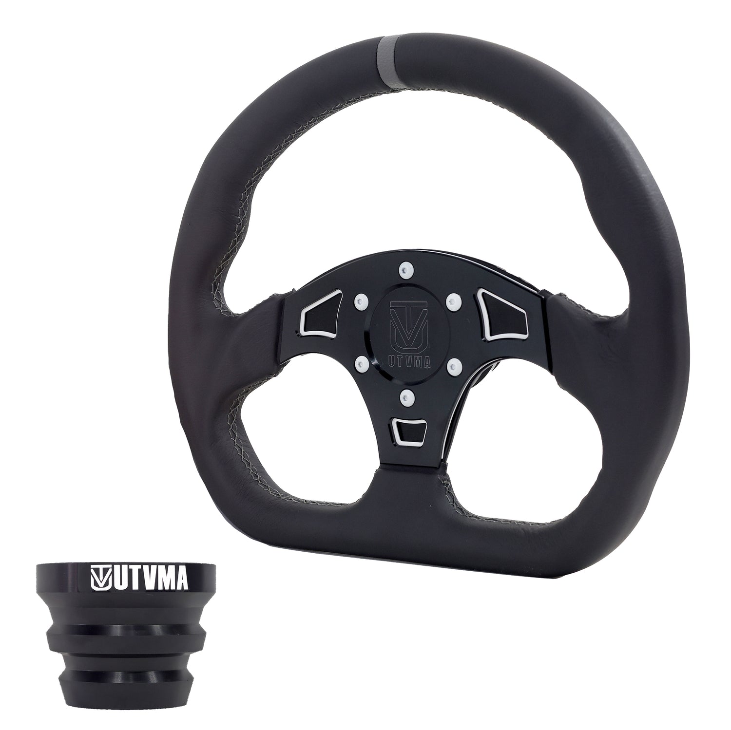 UTVMA DriftX Leather Steering Wheel With Hub (Polaris, Can Am Models)