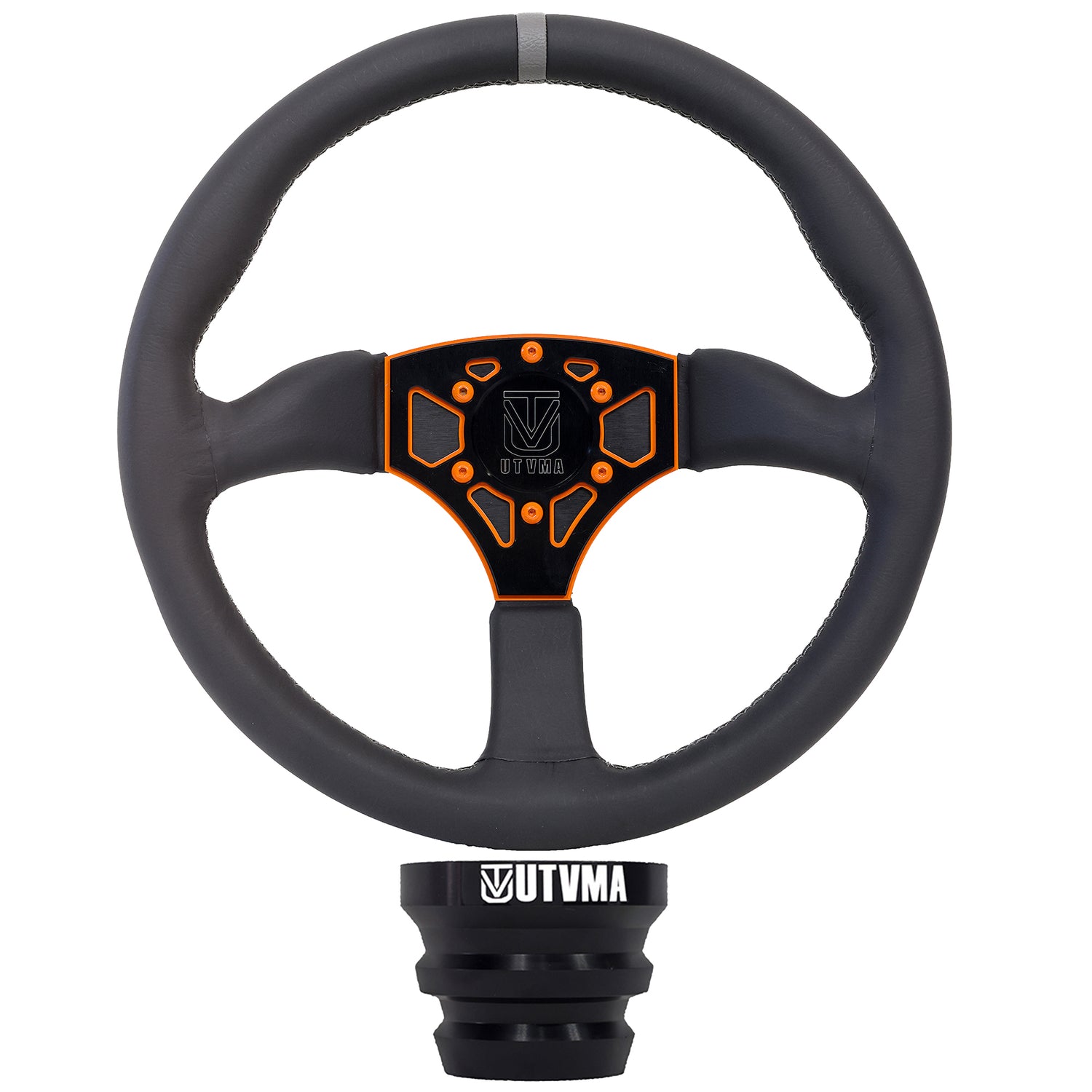 UTVMA Octane Leather Steering Wheel With Hub (Polaris, Can Am Models)