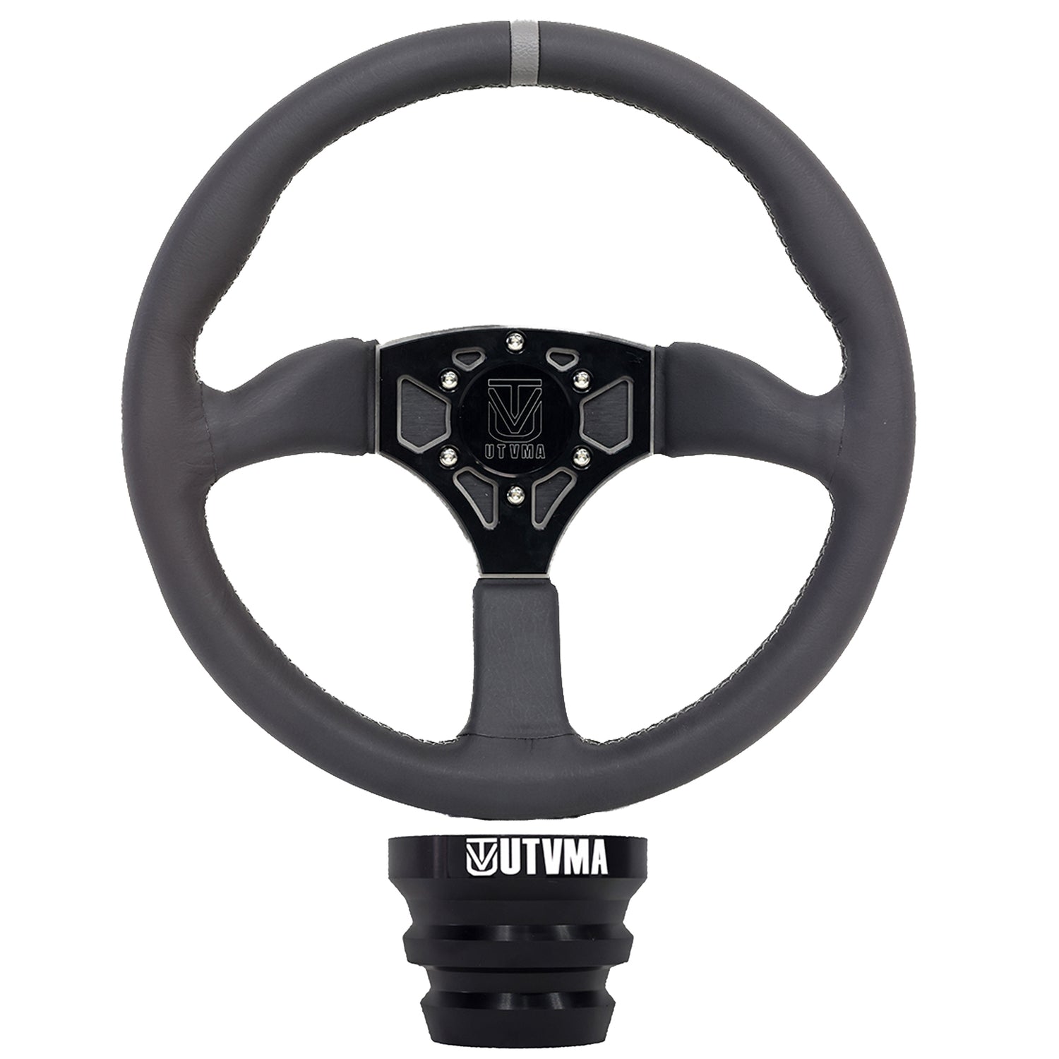 UTVMA Octane Leather Steering Wheel With Hub (Polaris, Can Am Models)