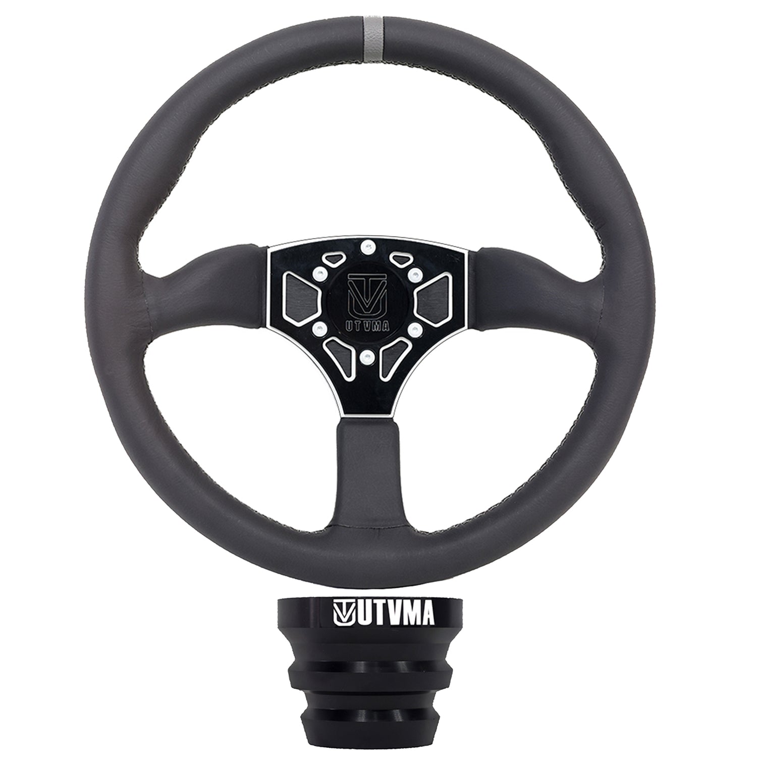 UTVMA Octane Leather Steering Wheel With Hub (Polaris, Can Am Models)