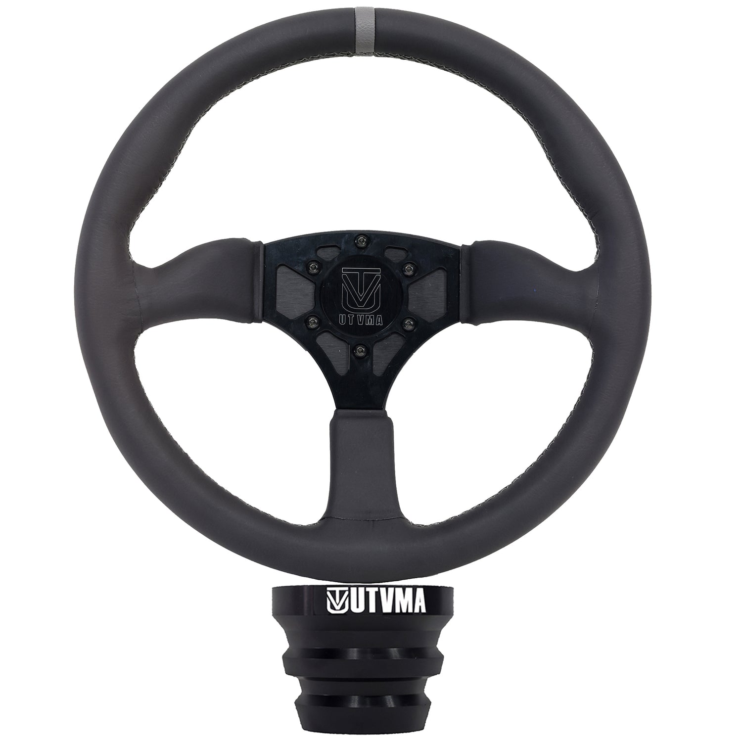 UTVMA Octane Leather Steering Wheel With Hub (Polaris, Can Am Models)