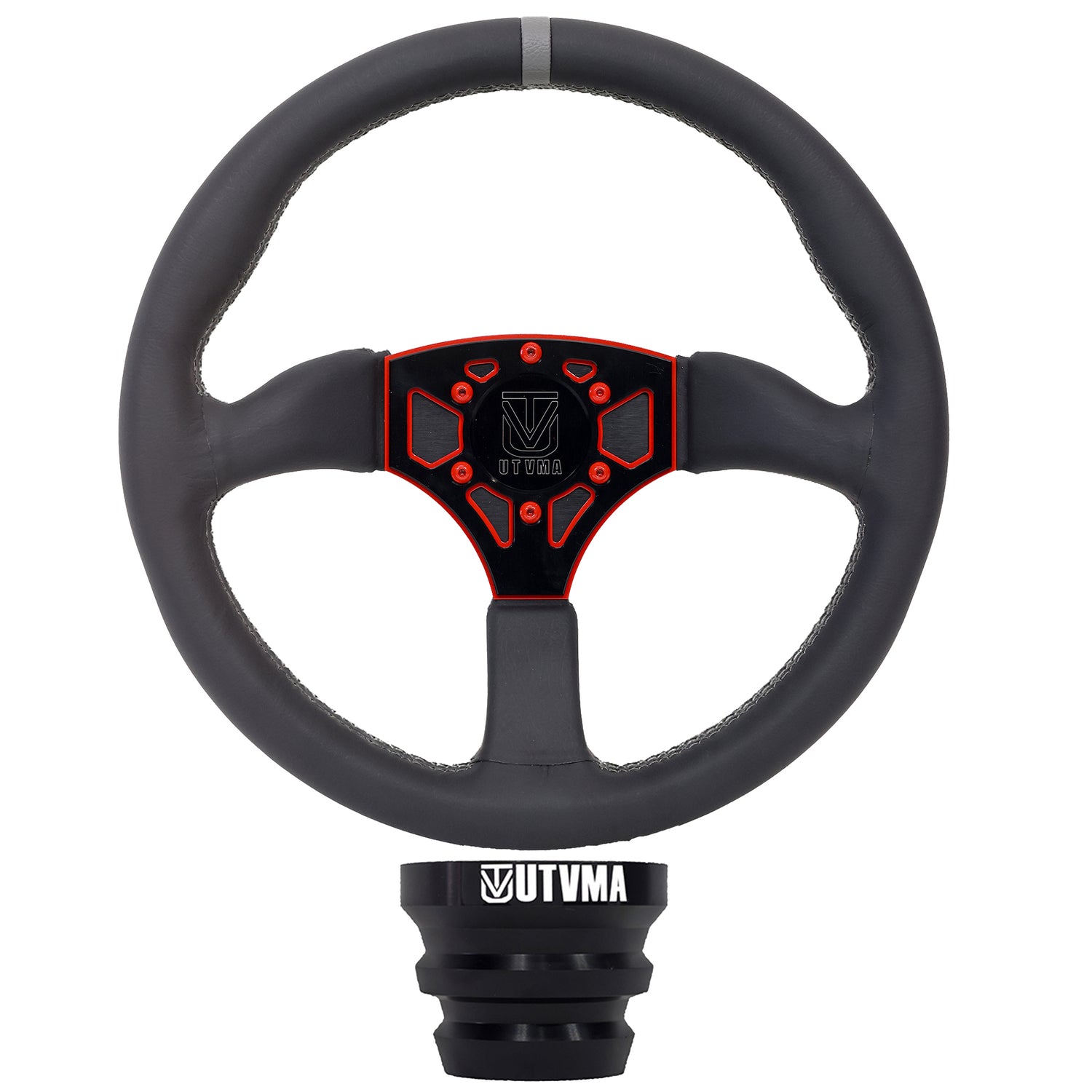 UTVMA Octane Leather Steering Wheel With Hub (Polaris, Can Am Models)