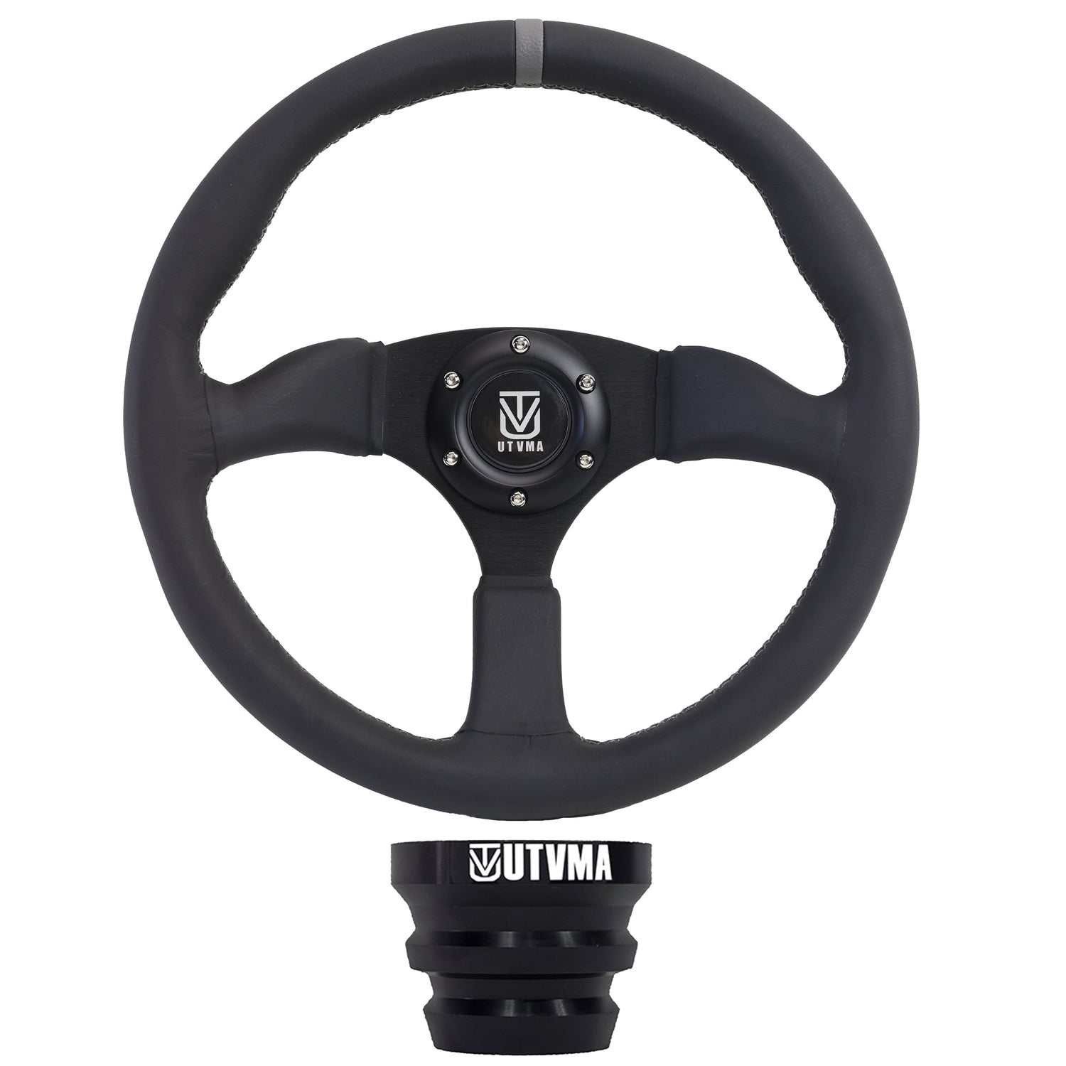 UTVMA Octane Leather Steering Wheel With Hub (Polaris, Can Am Models)