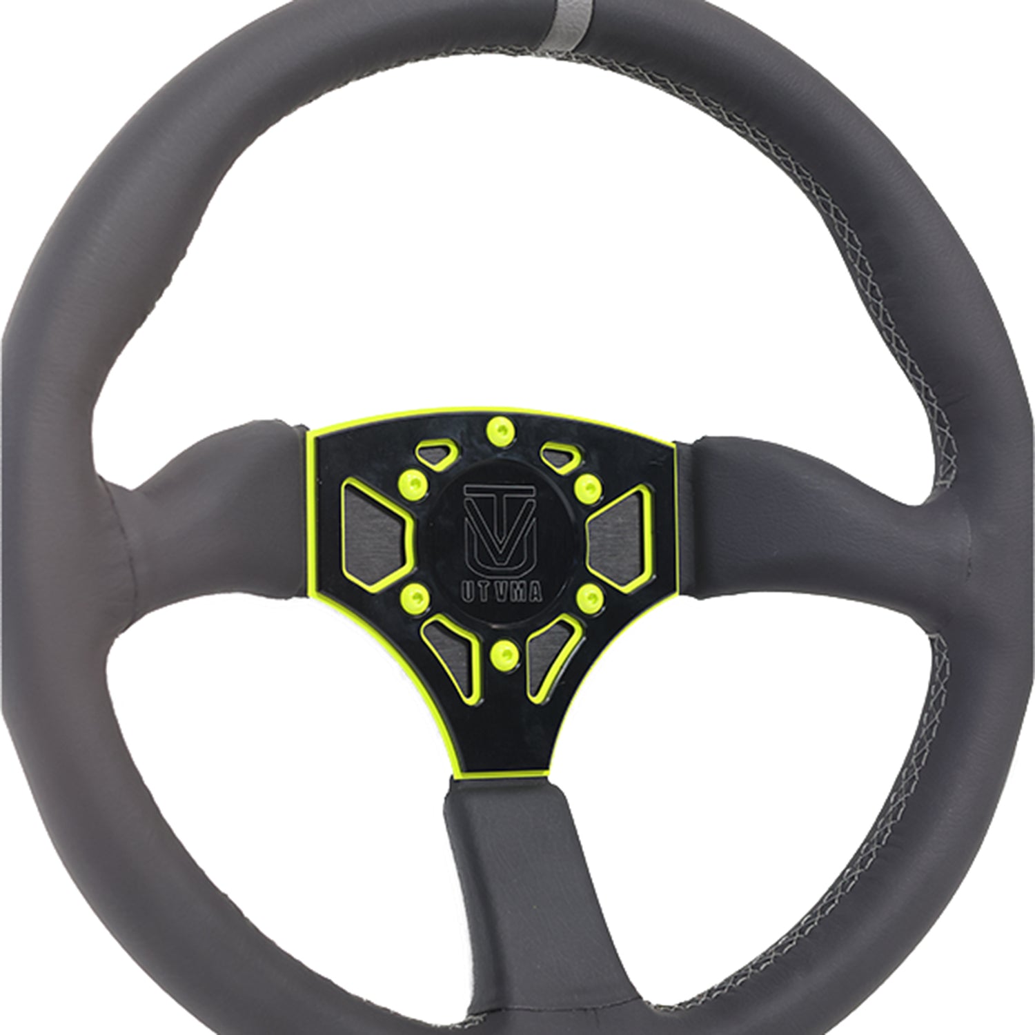 UTVMA Octane Leather Steering Wheel With Hub (Polaris, Can Am Models)