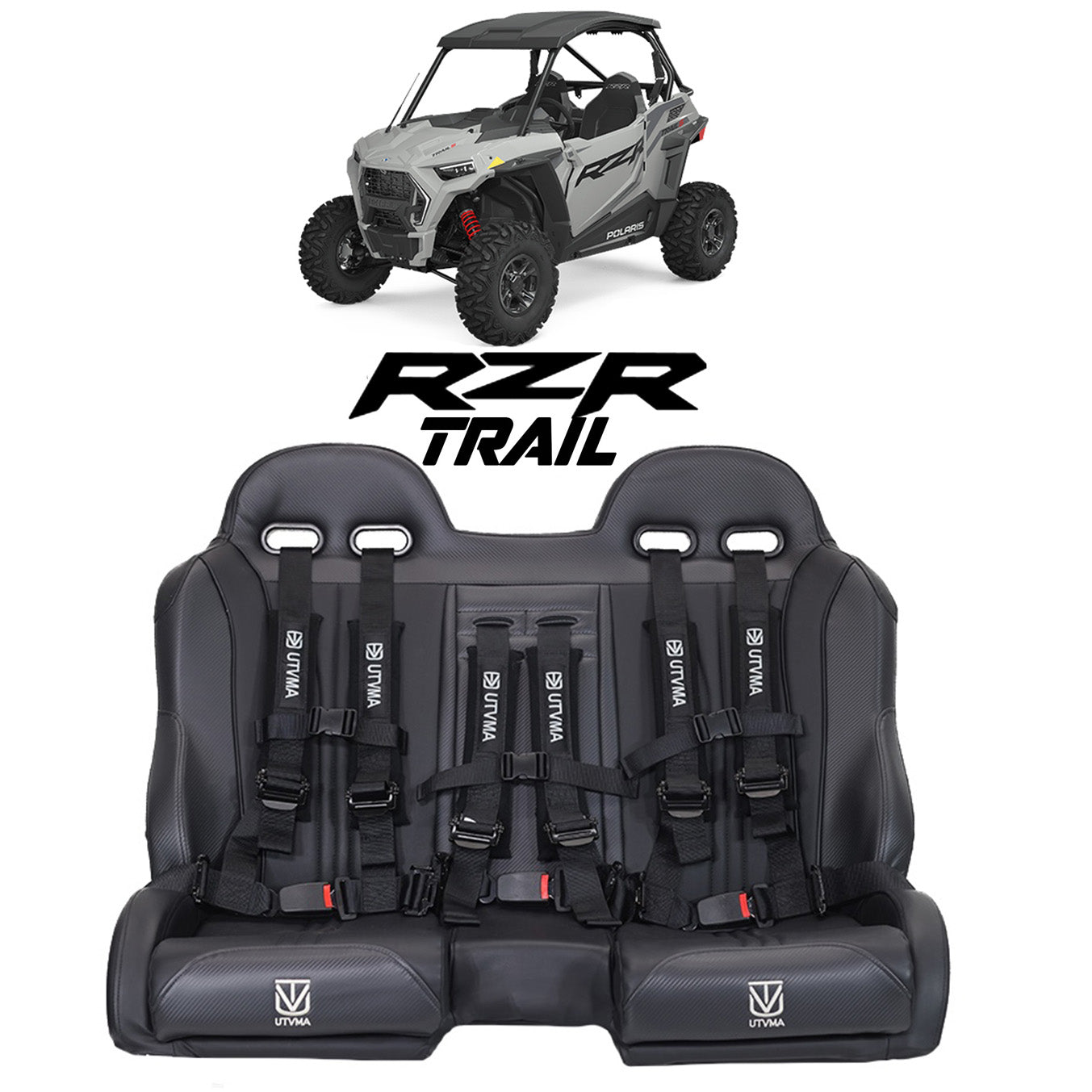 RZR 900/1000 Trail Front Bench Seat with Harnesses (2015-2024)