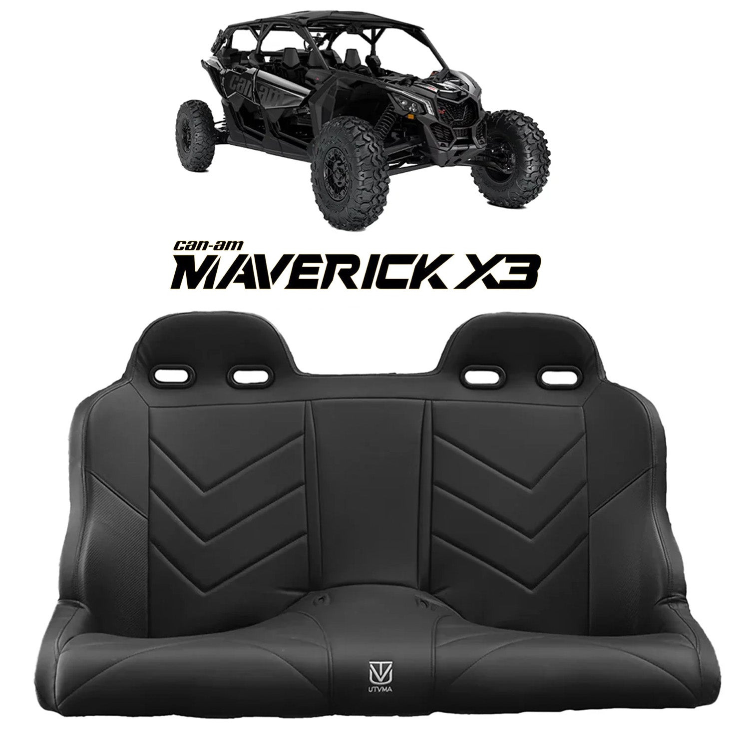 Maverick X3 Rear Bench Seat W Harnesses (2017-2024)